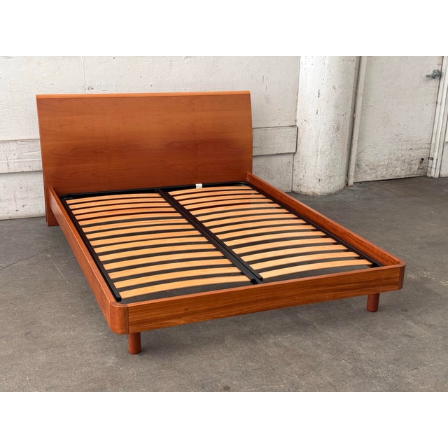 Queen Size Cherry Wood Bed Frame, Vintage For Sale - Image 4 of 12