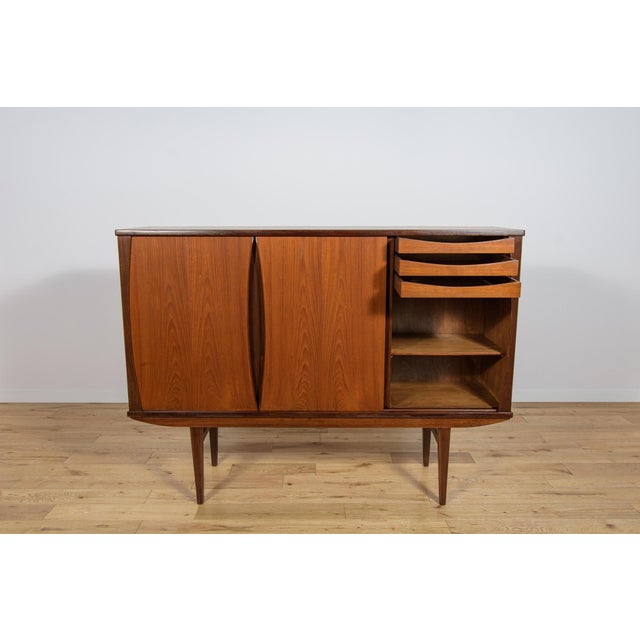 Mid-Century Modern Teak Highboard, Denmark, 1960s For Sale - Image 12 of 18