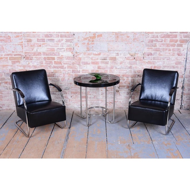 Bauhaus Czech Bauhaus Round Table in Chrome attributed to Slezák Factories, 1920s For Sale - Image 3 of 10