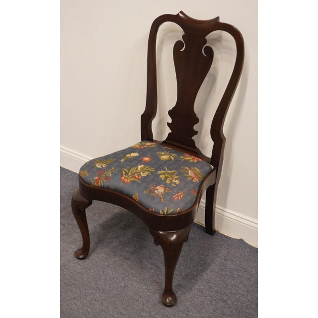 Late 20th Century Statton Furniture Warfield Collection Solid Mahogany Traditional Style Dining Side Chair For Sale - Image 5 of 11