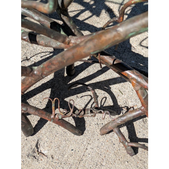 Late 20th Century Hand Made Copper Triangle Mangrove Coffee Table Botanical For Sale - Image 13 of 16
