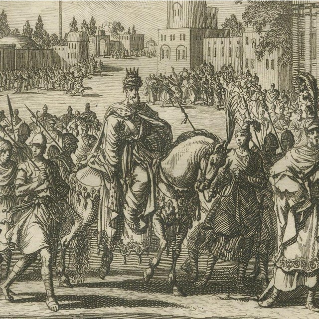 Pieter Mortier, Triumph of Mordecai and Haman Hanged on His Own Gallows, 1700, Engraving For Sale - Image 6 of 12