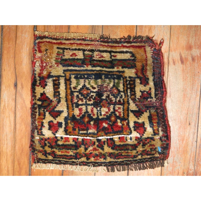 Tribal Early 20th Century Kurdish Bagface Mat Rug - 0'9" x 0'9" For Sale - Image 3 of 3