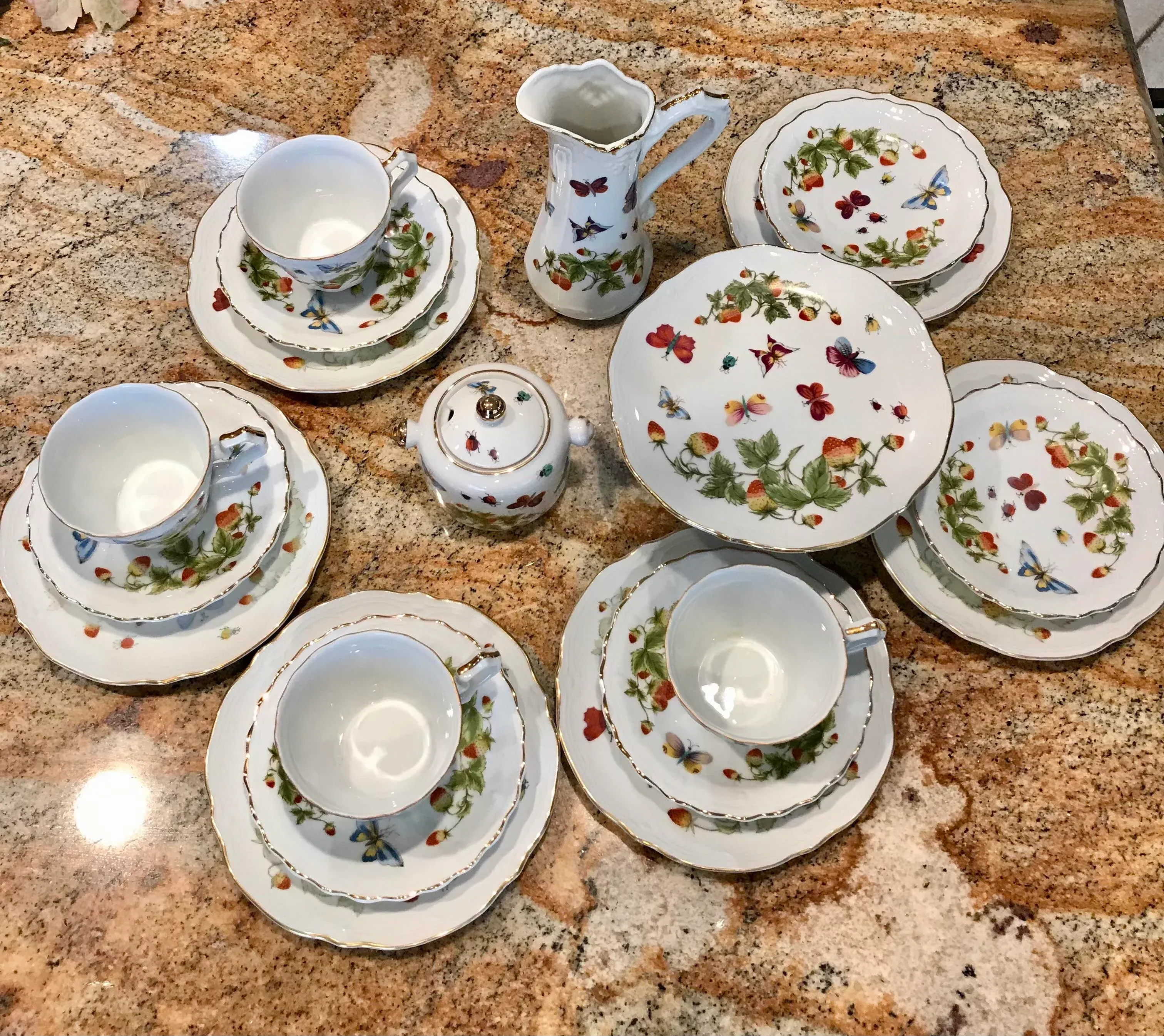 1960年代 limited   <tea time> Vintage Tea Set Miniature 10 pc COMPLETE Tray Porcelain 1960s
