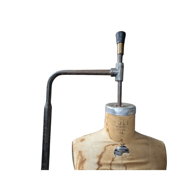 Vintage Wolf Model Form Size 10 Collapsible Dress Form with cast iron stand. 73" tall with stand, the dress form is 51 "...