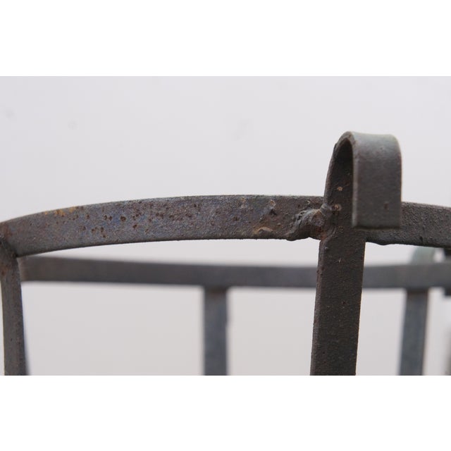 Vintage Brutalist Gothic Wrought Iron Plant Stand Scroll Tripod Pot Holder 24" For Sale - Image 13 of 13