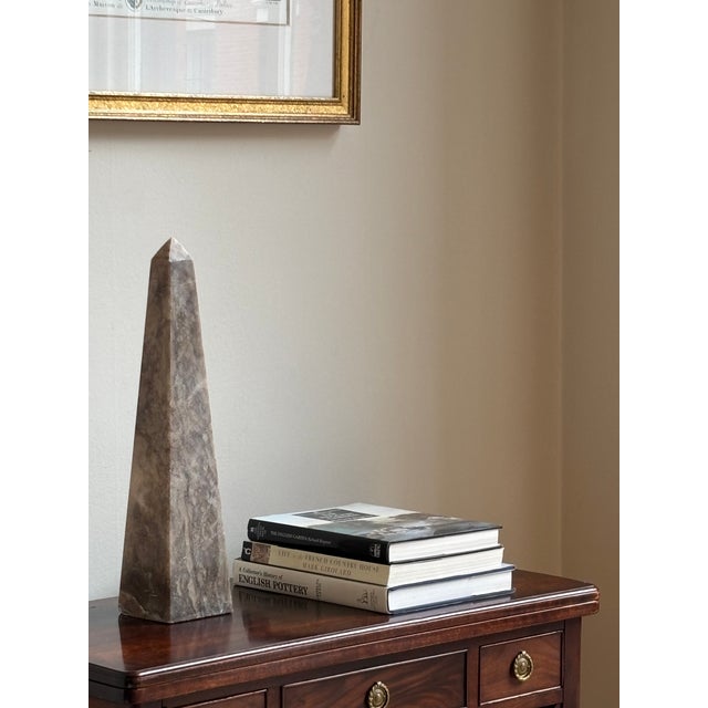 Neoclassical Large 17.5" Neoclassical Style Sculptural Onyx Obelisk For Sale - Image 3 of 18