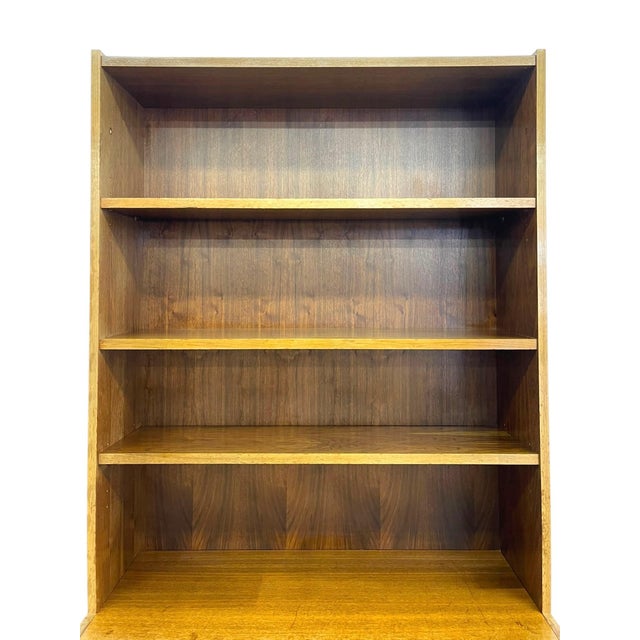 Brown Vintage Mid Century Modern Belgian Bookcase Cabinet With Adjustable Shelves For Sale - Image 8 of 10