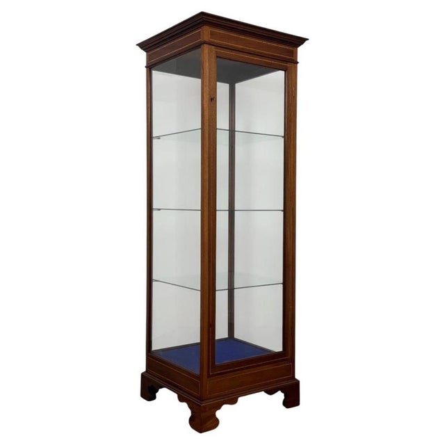 Antique 20th Century Inlaid Mahogany Freestanding Shop Display Cabinet For Sale - Image 4 of 11