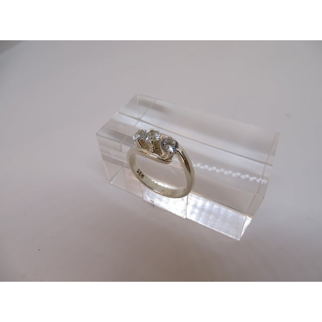 Trilogy Ring with Aquamarine in 925 Sterling Silver, 2010s For Sale - Image 15 of 18