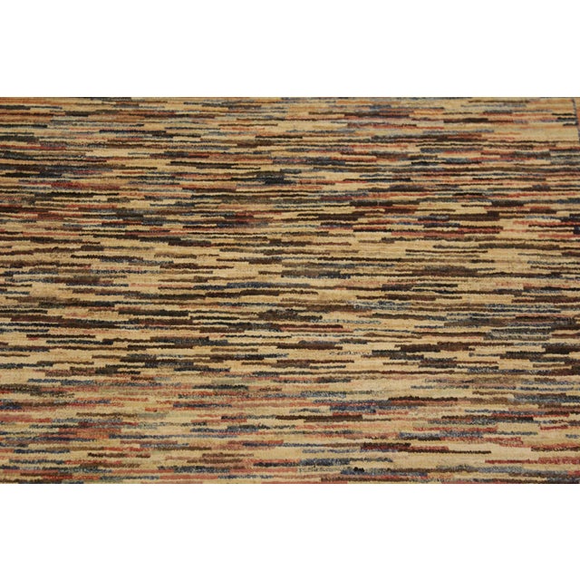 1990s Contemporary Gabbeh Trista Blue/Beige Wool Rug - 3'4'' X 4'8'' For Sale - Image 5 of 10