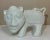 Unique Mid Century Italy Patterned & Textured Pottery Lion Figurine. White/off-white with a section of ribbed bands at the...