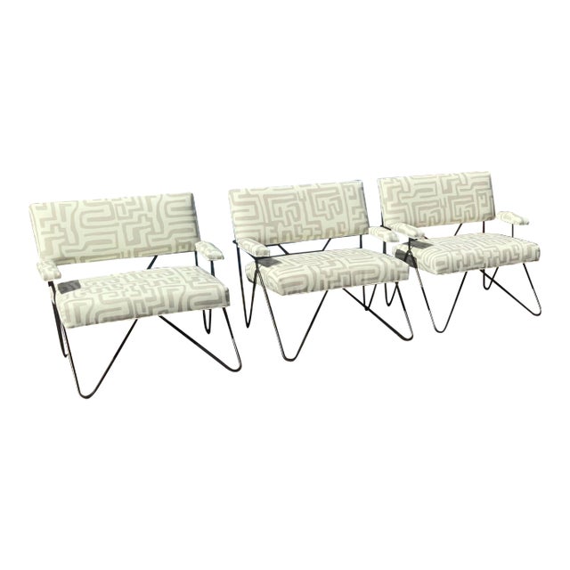Mid Century Modern Patio Lounge Chairs - Set of 3 For Sale