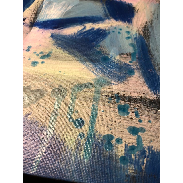 Contemporary Small Abstract Painting by Cassandra Auker. Acrylic on Stretched Canvas “Energy and Matter” For Sale - Image 11 of 12