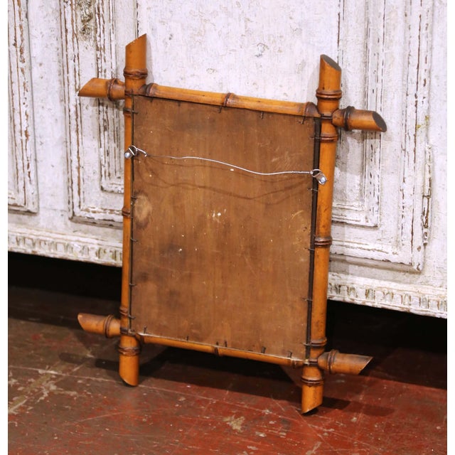 Early 20th Century French Faux Bamboo Wall Mirror For Sale In Dallas - Image 6 of 6