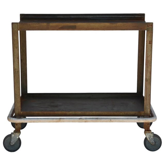 Sturdy Industrial Bar Cart on Wheels For Sale - Image 9 of 9