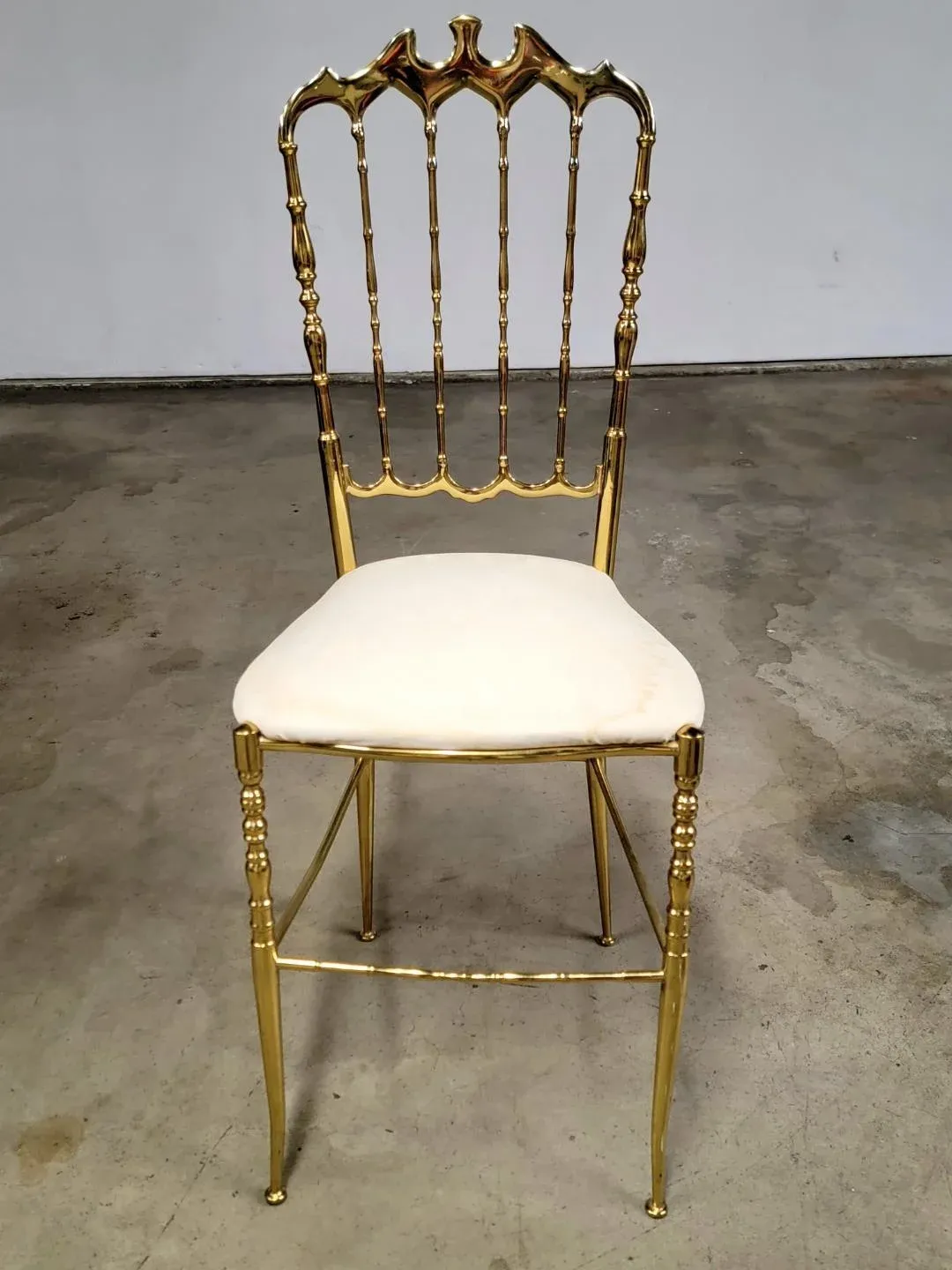 Mid Century 1960s Vintage Italian Chiavari Brass Chair | Chairish