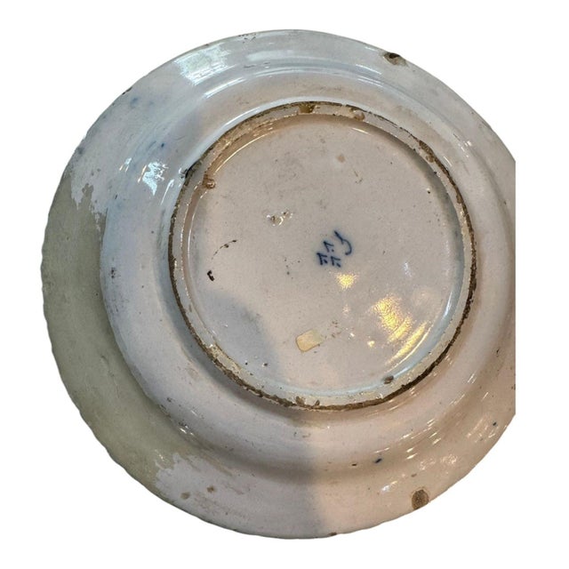 Traditional 18th Century Ribbed Edge Cobalt Blue Delft Tin GLaze For Sale - Image 3 of 8