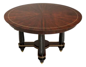 Regency, Macassar, Ebony, Brass Inlay, Center Table, France, 1970s