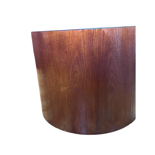 Mid-Century Modern Rs Associates Small Teak Drum Coffee Table Side Table For Sale - Image 3 of 8