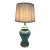 Vintage Chinese Celadon Green Ginger Jar Table Lamp, MCM Hollywood Regency Postmodern Brass Base With Finial For Sale