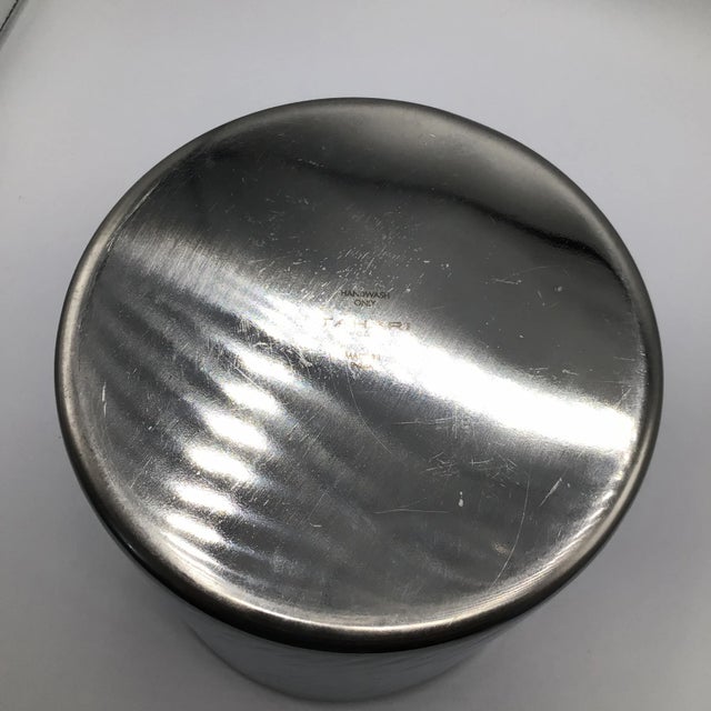 Double Wall Insulated Ice Bucket Stainless Steel With Ice Tongs by Tamari For Sale - Image 11 of 13
