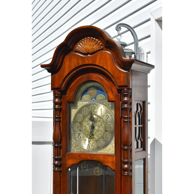 Vintage Sligh Cherry Traditional Style Grandfathers Clock | Chairish