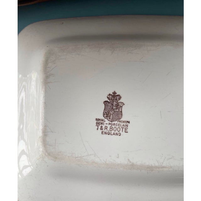 Ceramic Antique T. R. Boote English Ironstone Rectangular Platter For Sale - Image 7 of 8