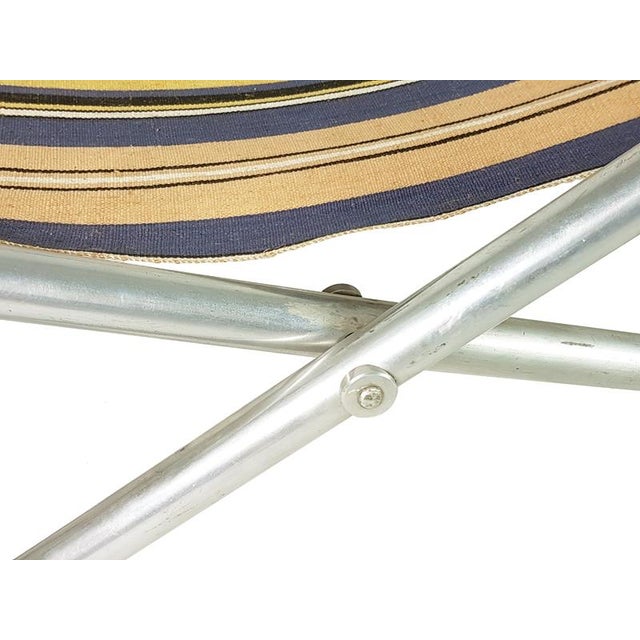 Italian Fabric & Aluminum Deck Chairs, 1950s, Set of 2 For Sale - Image 16 of 18