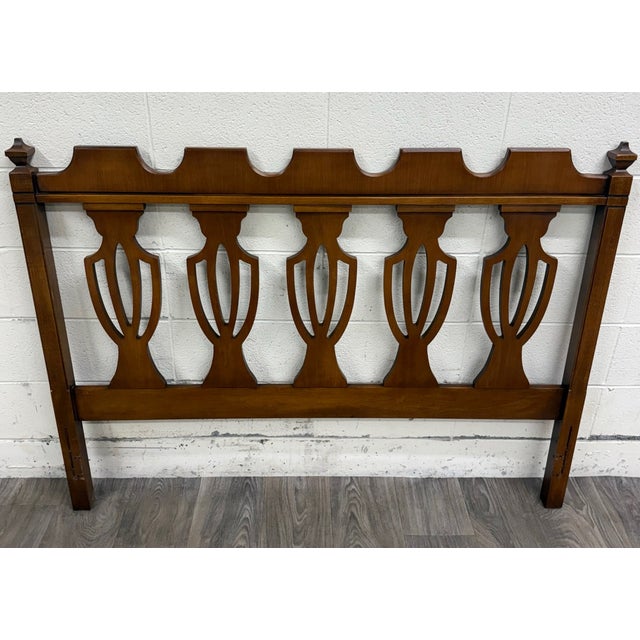 This is a beautiful vintage Chippendale style full sized headboard. Solid and sturdy, with minor cosmetic imperfections...