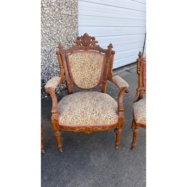 Late 19th Century Victorian American Renaissance Revival Style Parlor Set - 5 PCS For Sale - Image 5 of 12