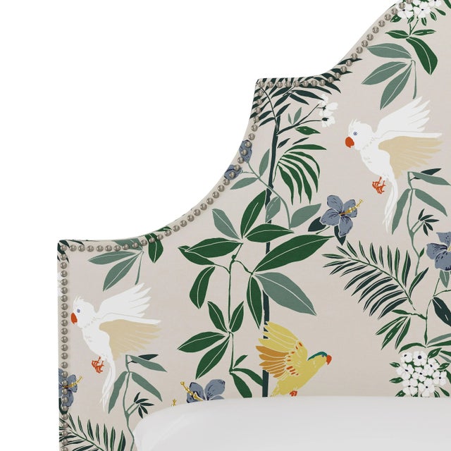 Spritely Home Halsted Headboard in Cream Belize Chinoiserie, Twin For Sale - Image 4 of 6