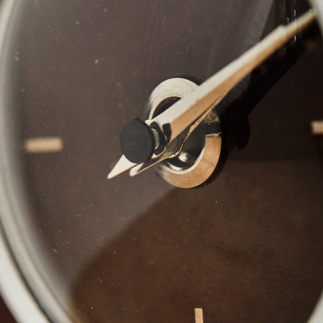 Gucci Gucci Wood + Chrome Clock, 1970s For Sale - Image 4 of 6