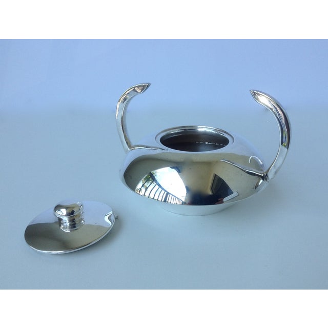 Mid-Century Modernist French "Escapade" Silver Plate Coffee & Sugar - a Pair For Sale - Image 9 of 11