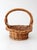 Mid 20th Century Vintage Woven Wicker Gathering Basket With Twisted Handle For Sale - Image 5 of 13