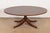 Ethan Allen Regency Banded Flame Mahogany Pedestal Coffee Table, Newly Refinished For Sale - Image 10 of 10