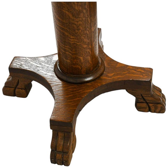 Antique 19th-Century Lion's Feet Oak Wood Table For Sale In Greensboro - Image 6 of 7