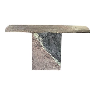 1980s Vintage Cipollino Ondulato Marble Console Table For Sale