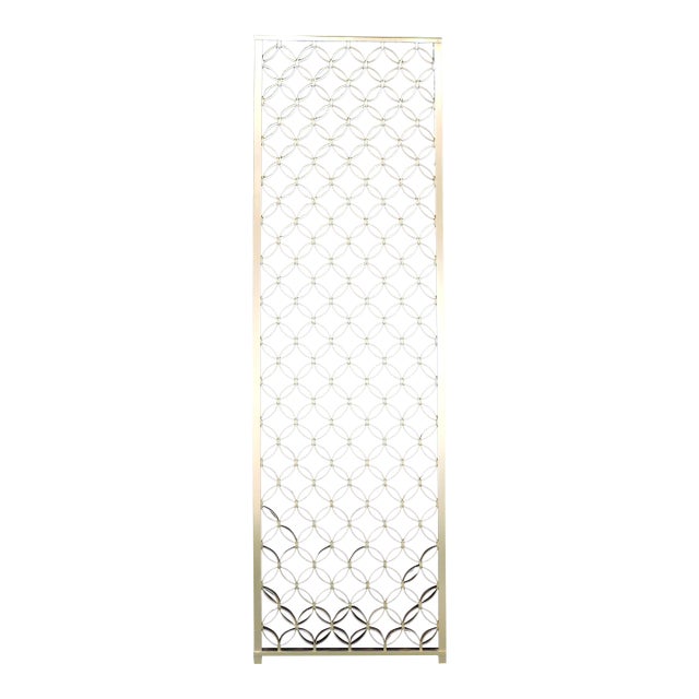 Mid Century Modern Geometric Metal Single Panel Screen or Room Divider For Sale