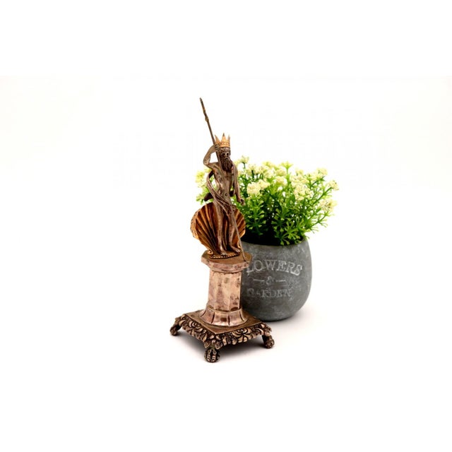 Silver Toothpick Holder with Poseidon Figure For Sale - Image 6 of 8