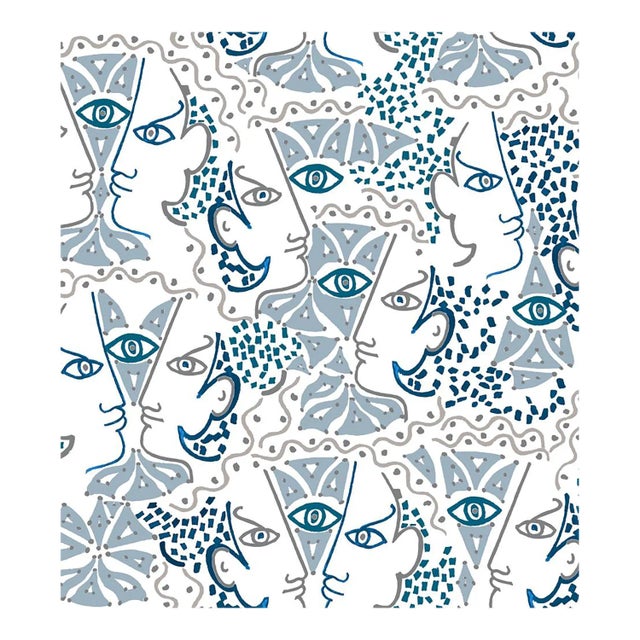Sample - Lelievre for The House of Scalamandré Union Wallcovering, Azur For Sale
