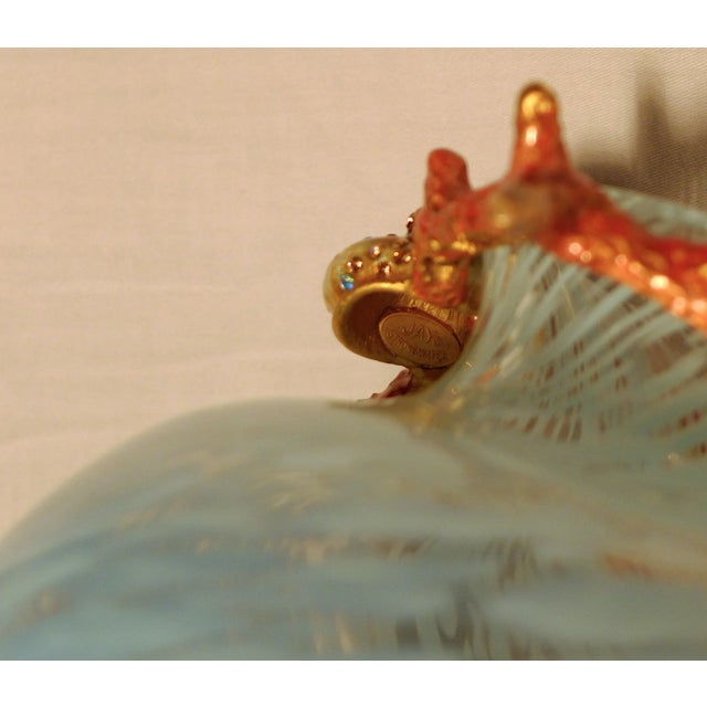 2000 - 2009 Jay Strongwater Oceana Grotto Coral Shell Glass Vase For Sale - Image 5 of 6