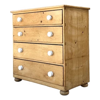 Vintage Primitive Pine Chest of Drawers For Sale