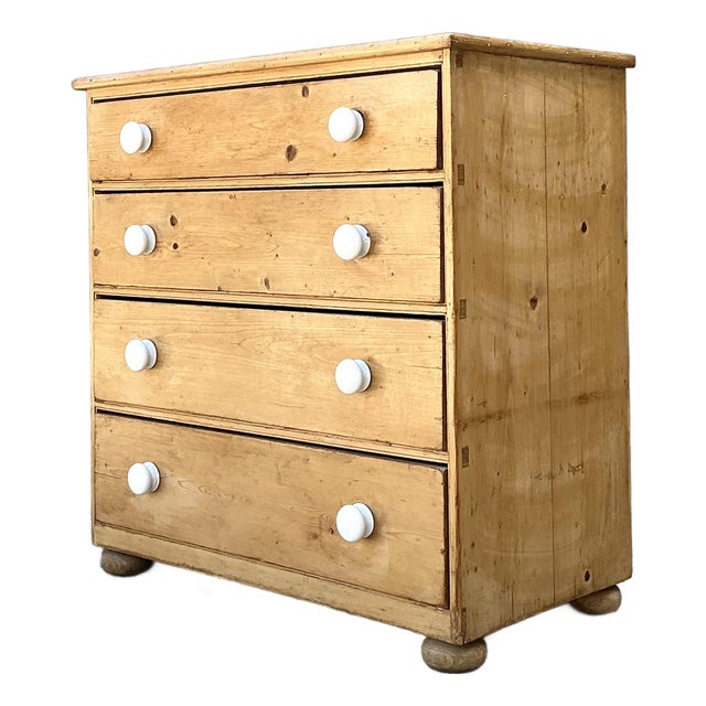 Vintage Primitive Pine Chest of Drawers For Sale