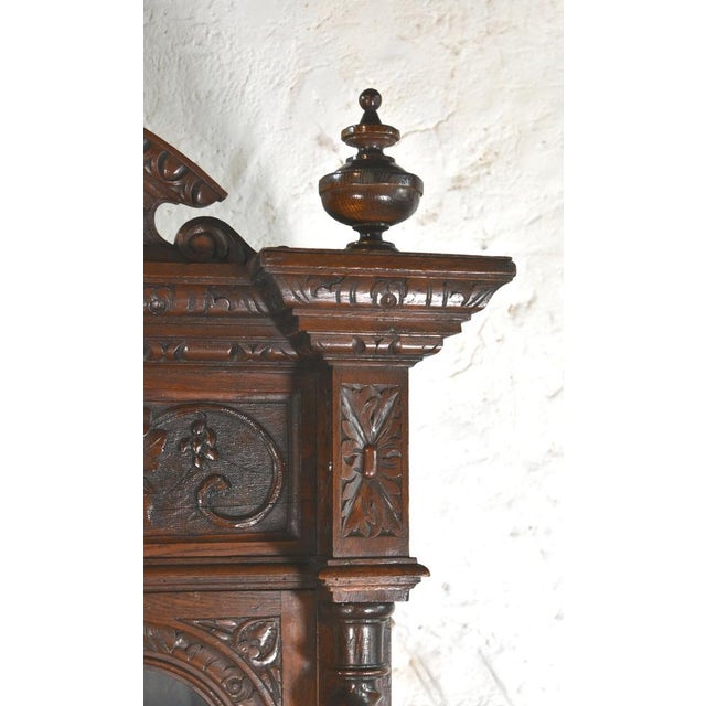 Wood French Louis Xiii Style Oak Hunt Display Cabinet For Sale - Image 7 of 18