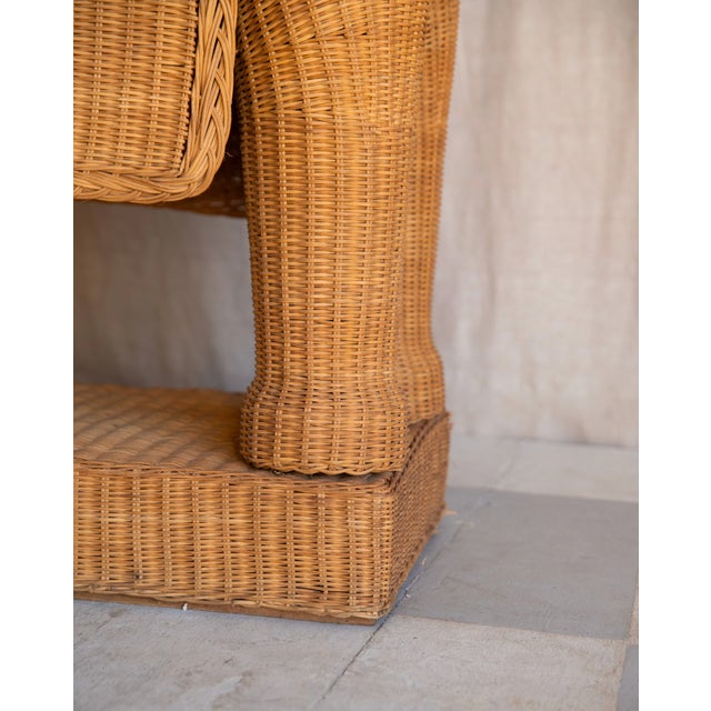 Vintage Elephant Wicker Bar Cart For Sale - Image 9 of 10