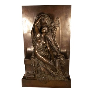 Late 19th Century Henri Chapu 1833-1891 - French - Bronze Sculpture - La Pensee (Thought) - 20" H For Sale