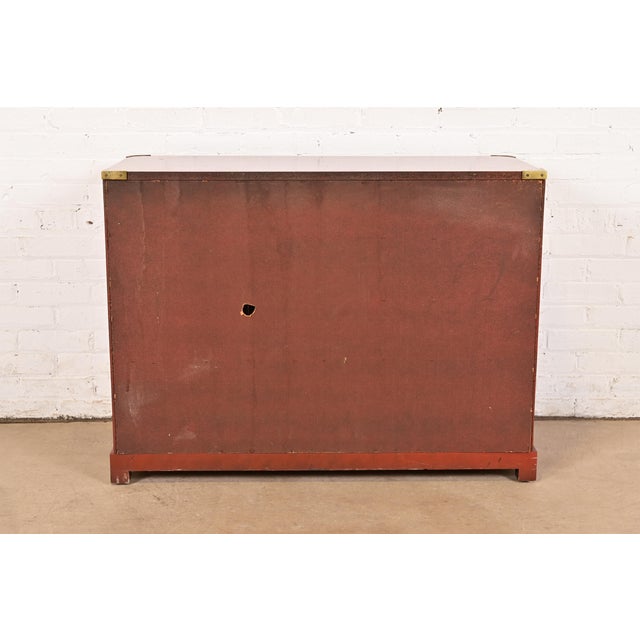 Century Furniture Hollywood Regency Chinoiserie Red Lacquered Commode or Chest of Drawers, Circa 1970s For Sale - Image 12 of 13