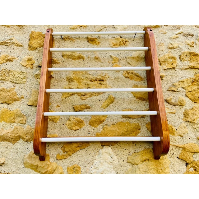 Vintage Oak Wall Mount Rack, 1970s For Sale - Image 15 of 18