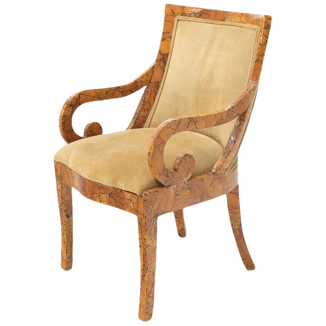 Shell Chips Finished Regency Style Chair For Sale